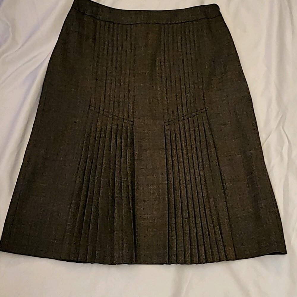 Ann Taylor grey pleated at bottom lined dress skirt size 0